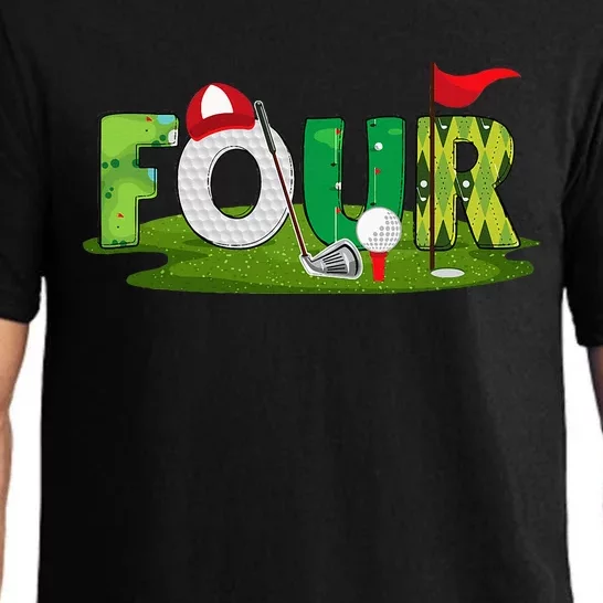 4th Birthday Golf Theme 4 Year Old Sport Party Pajama Set