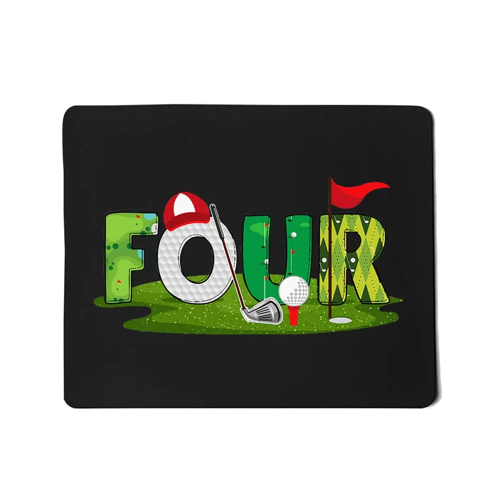 4th Birthday Golf Theme 4 Year Old Sport Party Mousepad