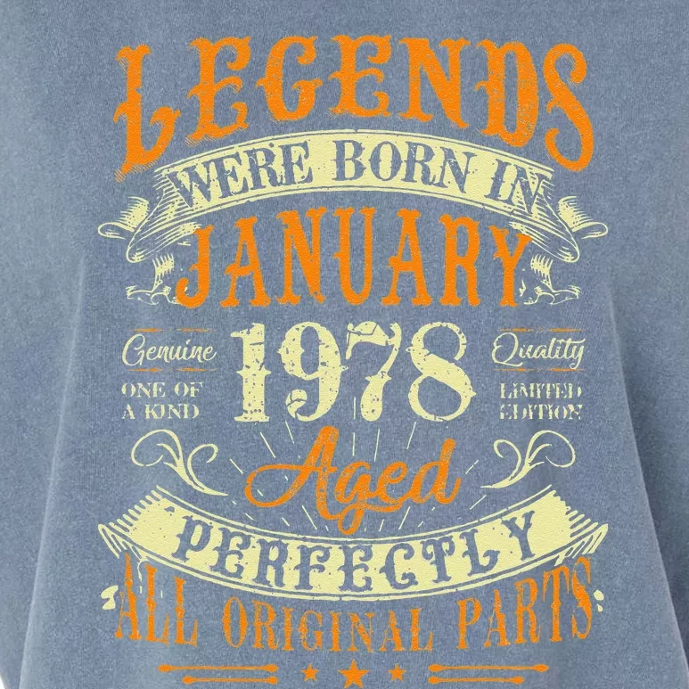 45th Birthday Gift 45 Years Old Legends Born In January 1978 Garment-Dyed Women's Muscle Tee