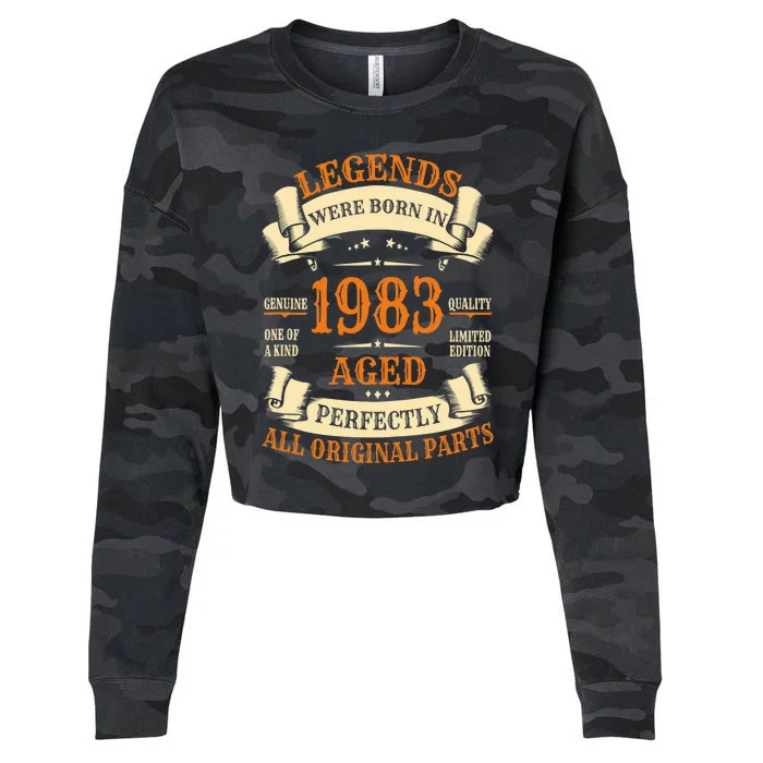 40th Birthday Gift Vintage Legends Born in 1983 40 years old Tank Top Cropped Pullover Crew