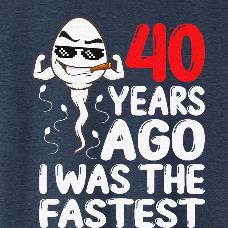 40th Birthday Gag Dress 40 Years Ago I Was The Fastest Funny Women's Crop Top Tee