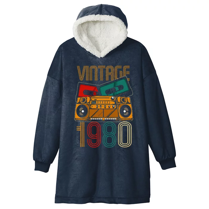 43rd Birthday Gifts Years Old Vintage 1980 Hooded Wearable Blanket