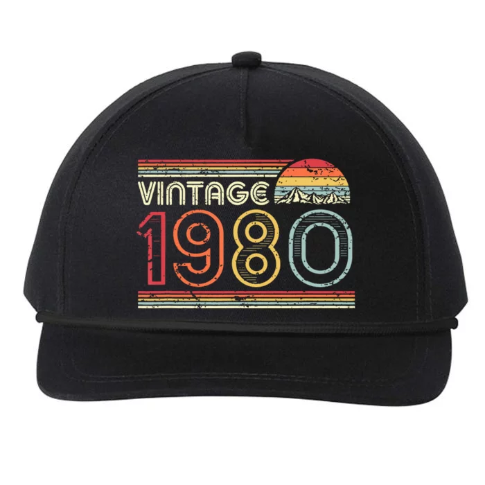 40th Birthday Gift, Classic, Vintage 1980 Snapback Five-Panel Rope Hat