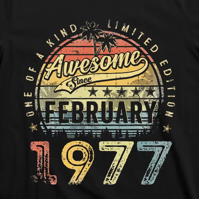 46th Birthday Gift Awesome Since February 1977 46 Year Old T-Shirt