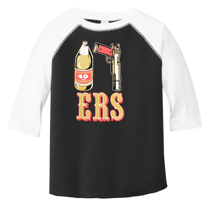 40oz Beer Guns 49ers Toddler Fine Jersey T-Shirt