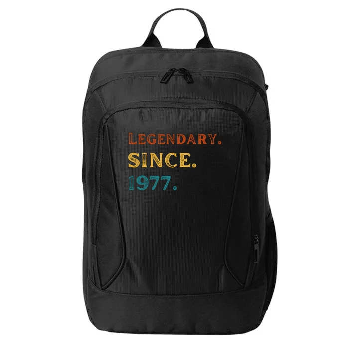 46th Birthday Gift Vintage Legendary Since 1977 46 Year Old City Backpack