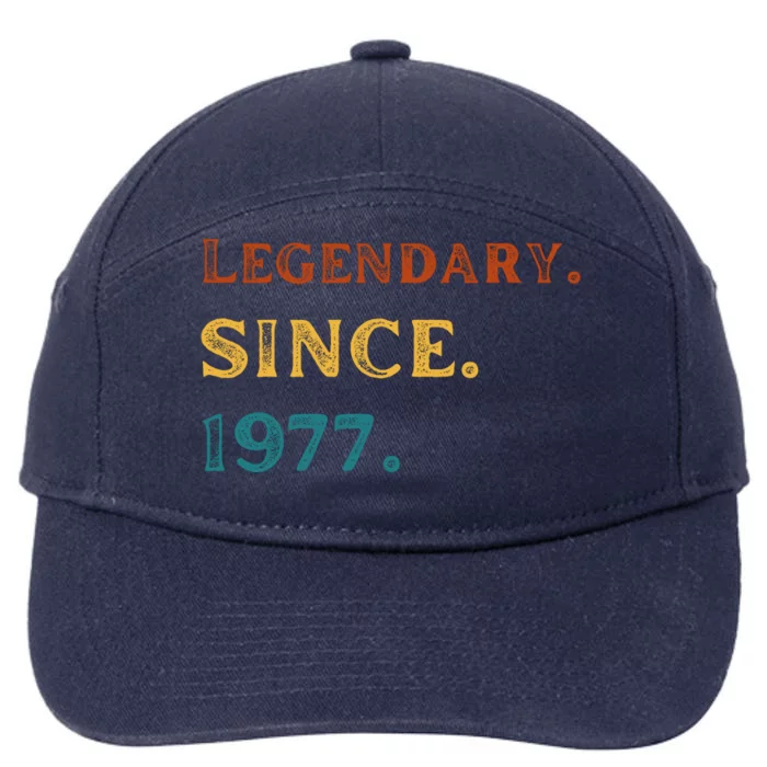 46th Birthday Gift Vintage Legendary Since 1977 46 Year Old 7-Panel Snapback Hat