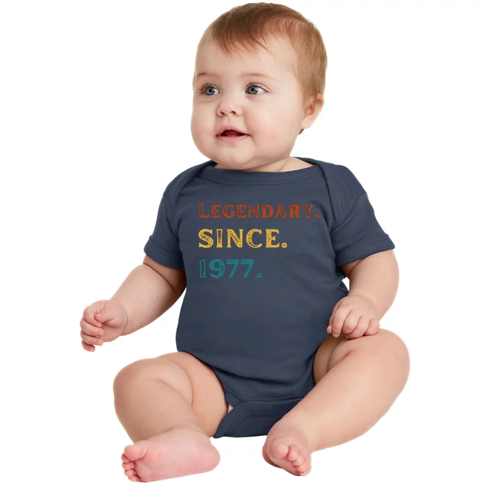 46th Birthday Gift Vintage Legendary Since 1977 46 Year Old Baby Bodysuit