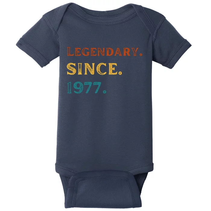 46th Birthday Gift Vintage Legendary Since 1977 46 Year Old Baby Bodysuit