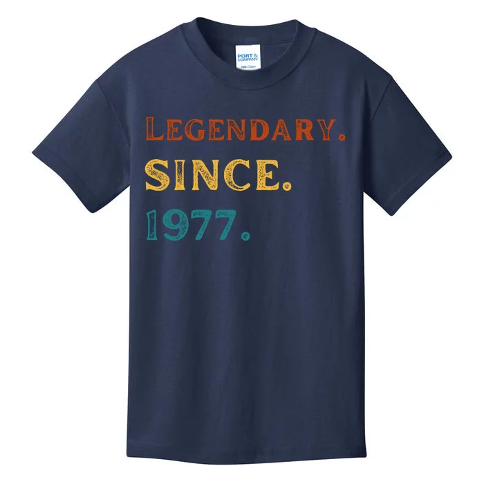 46th Birthday Gift Vintage Legendary Since 1977 46 Year Old Kids T-Shirt