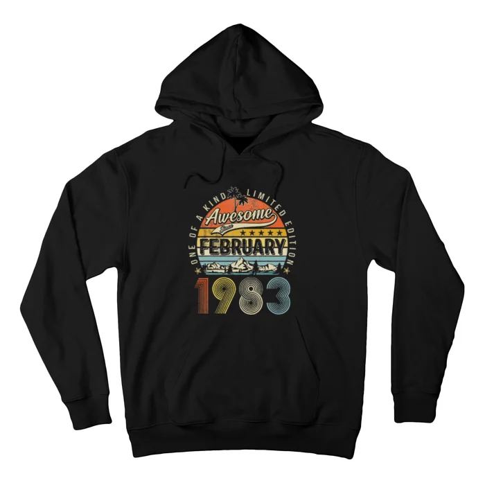 40th Birthday Gift Awesome Since February 1983 40 Year Old Love Cute Hoodie