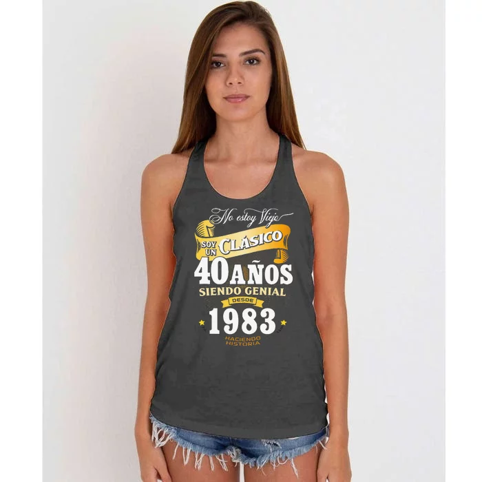 40th Birthday Gift For In Spanish Regalo Cumpleanos 40 Women's Knotted Racerback Tank