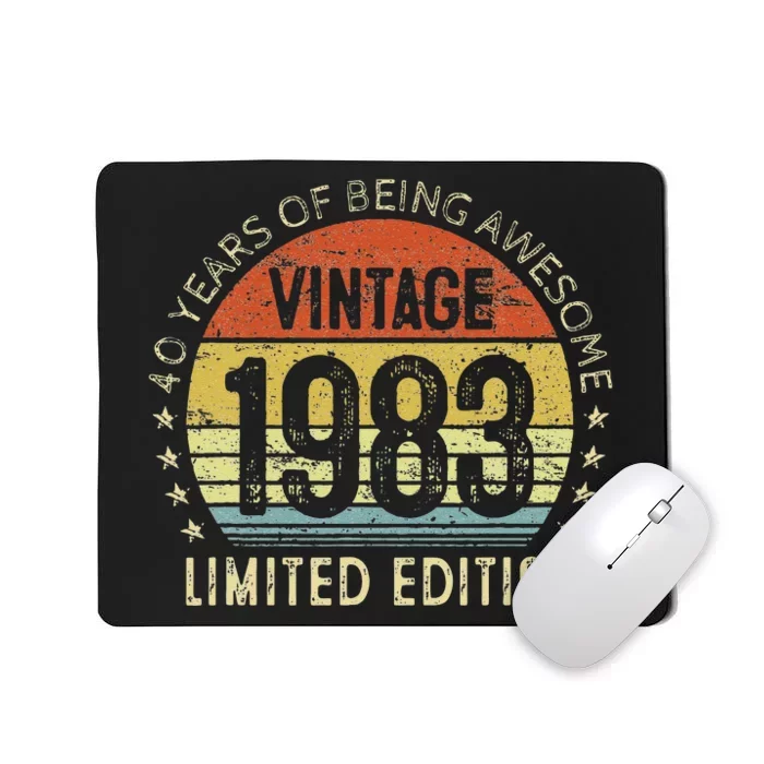 40th Birthday Gift Vintage 1983 Limited Edition 40 Year Old Mousepad