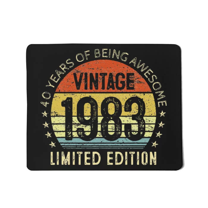 40th Birthday Gift Vintage 1983 Limited Edition 40 Year Old Mousepad