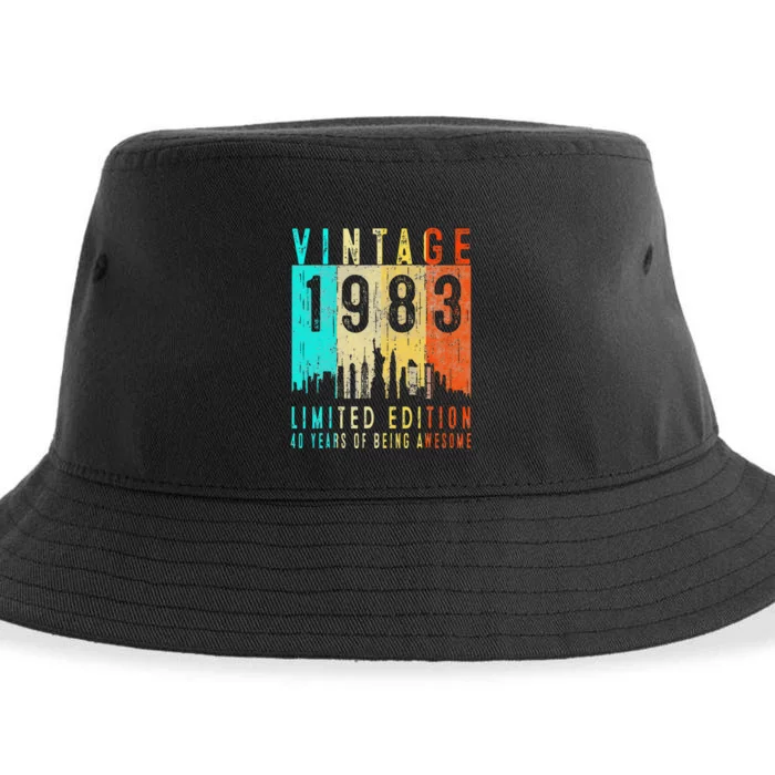 40th Birthday Gift Vintage 1983 Limited Edition 40 Years Old Sustainable Bucket Hat