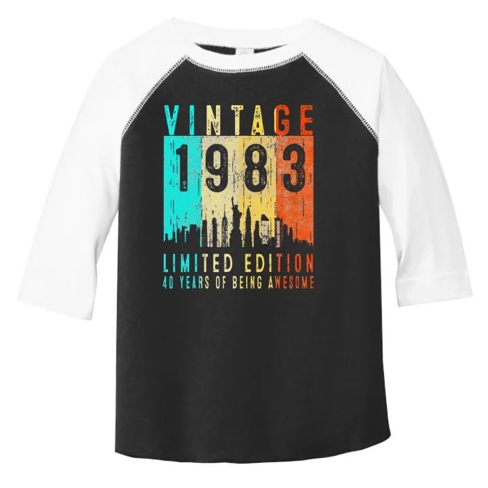 40th Birthday Gift Vintage 1983 Limited Edition 40 Years Old Toddler Fine Jersey T-Shirt