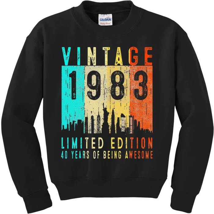 40th Birthday Gift Vintage 1983 Limited Edition 40 Years Old Kids Sweatshirt