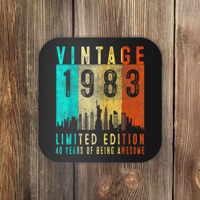 40th Birthday Gift Vintage 1983 Limited Edition 40 Years Old Coaster