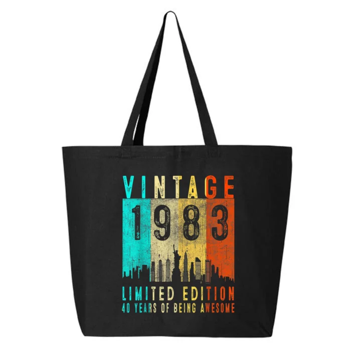 40th Birthday Gift Vintage 1983 Limited Edition 40 Years Old 25L Jumbo Tote