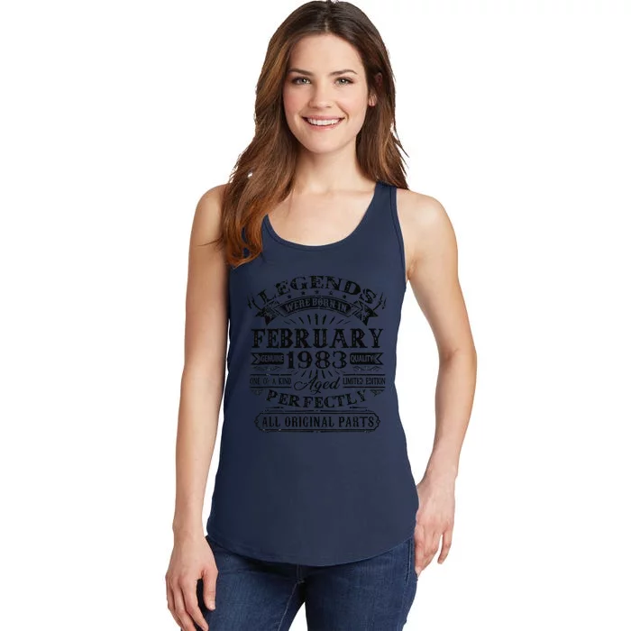 40th Birthday Gift Legends Born In February 1983 40 Year Old Ladies Essential Tank