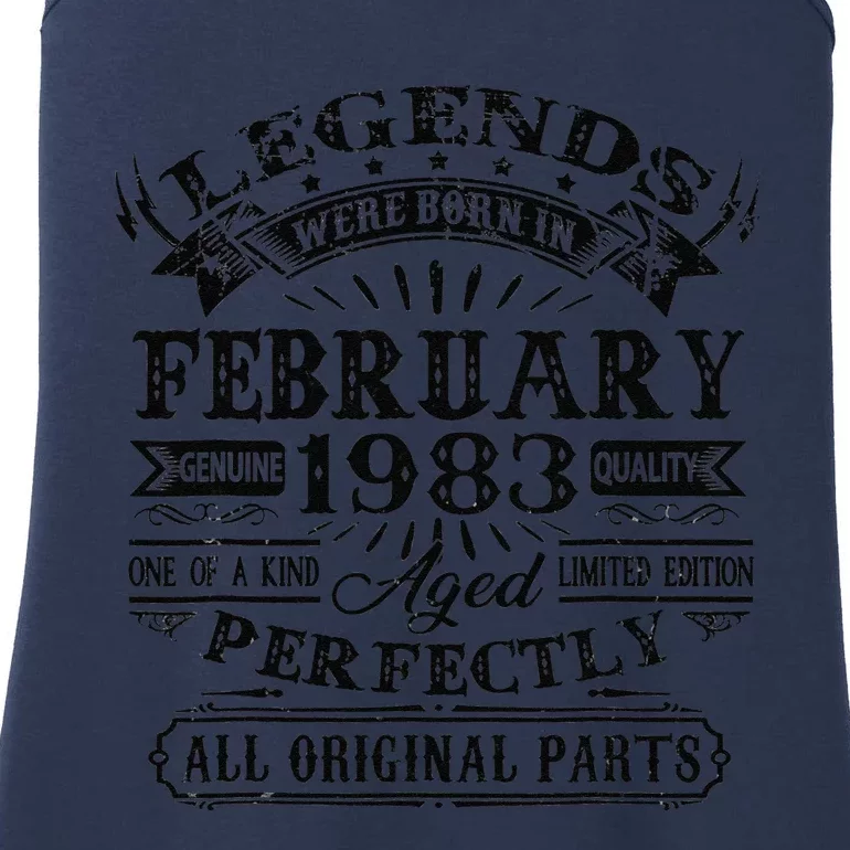 40th Birthday Gift Legends Born In February 1983 40 Year Old Ladies Essential Tank