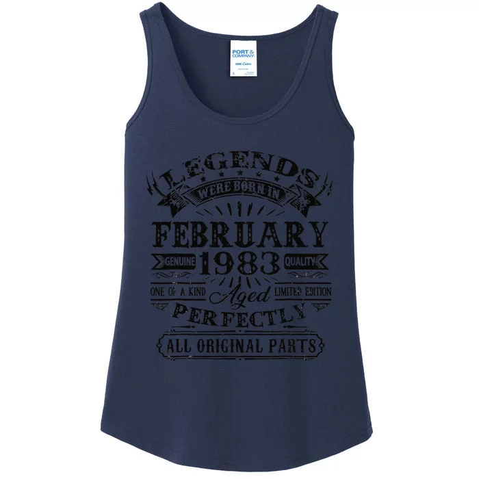 40th Birthday Gift Legends Born In February 1983 40 Year Old Ladies Essential Tank