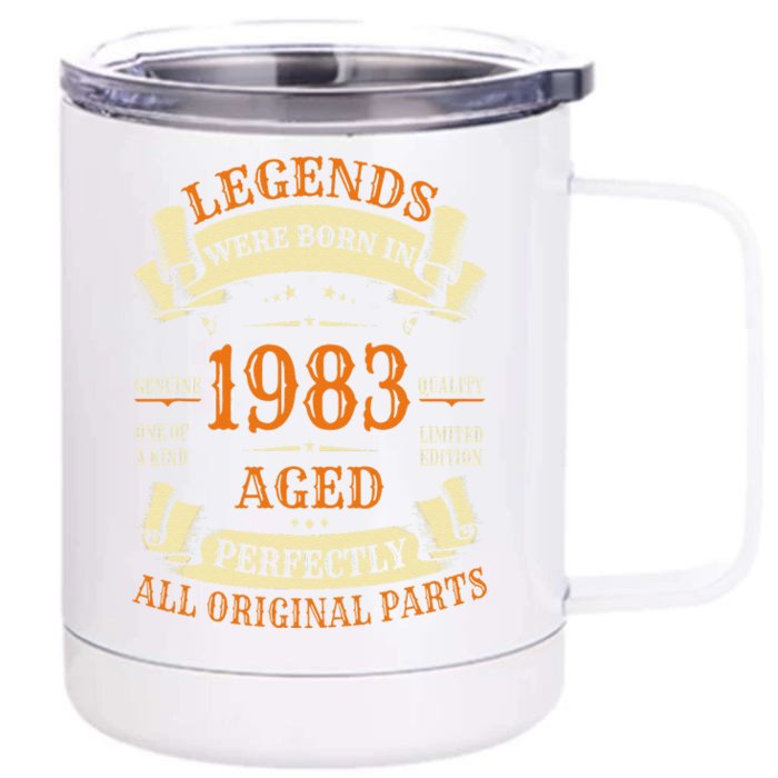 40th Birthday Gift Vintage Legends Born In 1983 40 Years Old Front & Back 12oz Stainless Steel Tumbler Cup