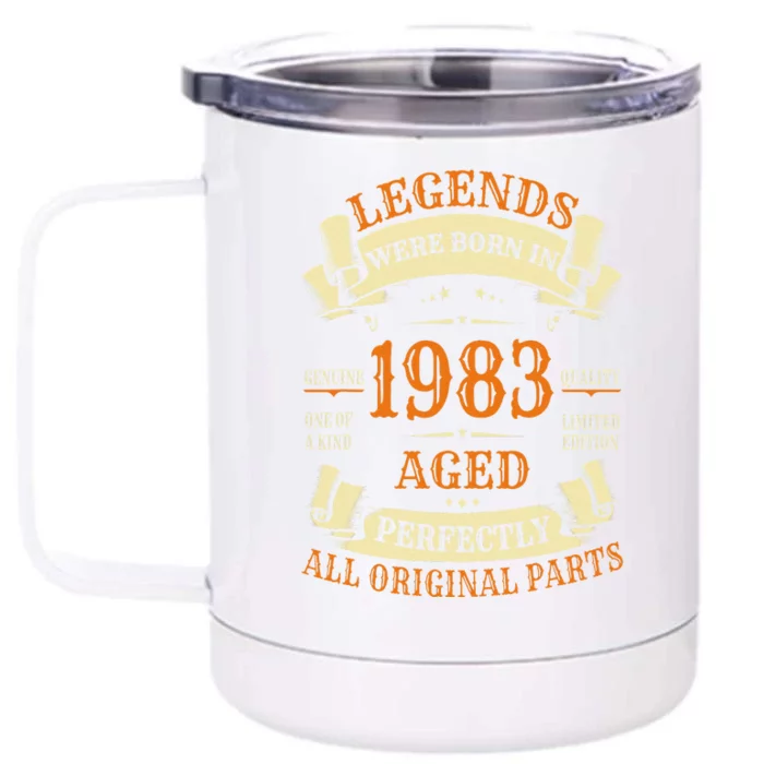 40th Birthday Gift Vintage Legends Born In 1983 40 Years Old Front & Back 12oz Stainless Steel Tumbler Cup