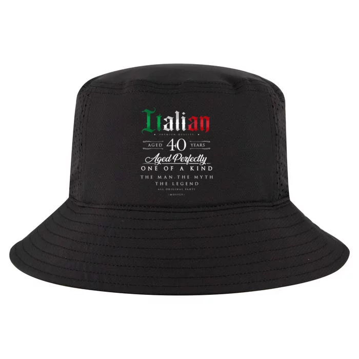 40th Birthday Gift Italian Age 40 years old born in Italy Cool Comfort Performance Bucket Hat