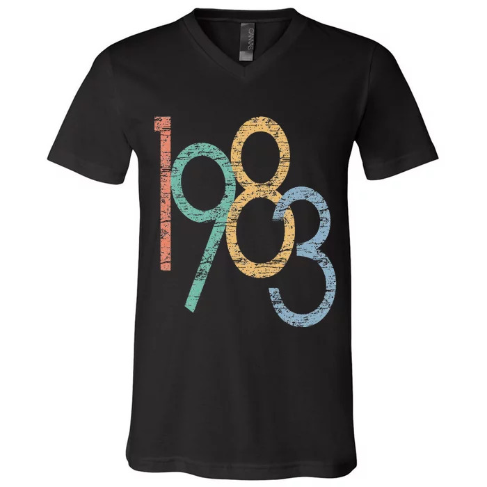 40th Birthday Gift Vintage 1983 V-Neck T-Shirt