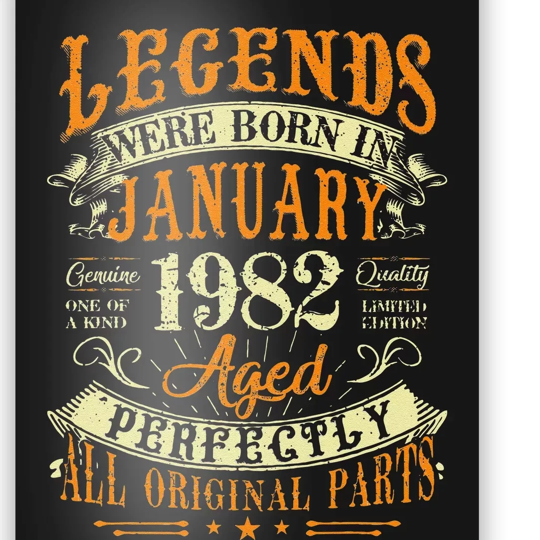 41th Birthday Gift 41 Years Old Legends Born In January 1982 Poster