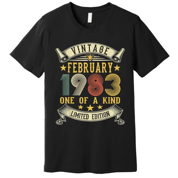 40th Birthday Gift Vintage February 1983 Limited Edition Premium T-Shirt