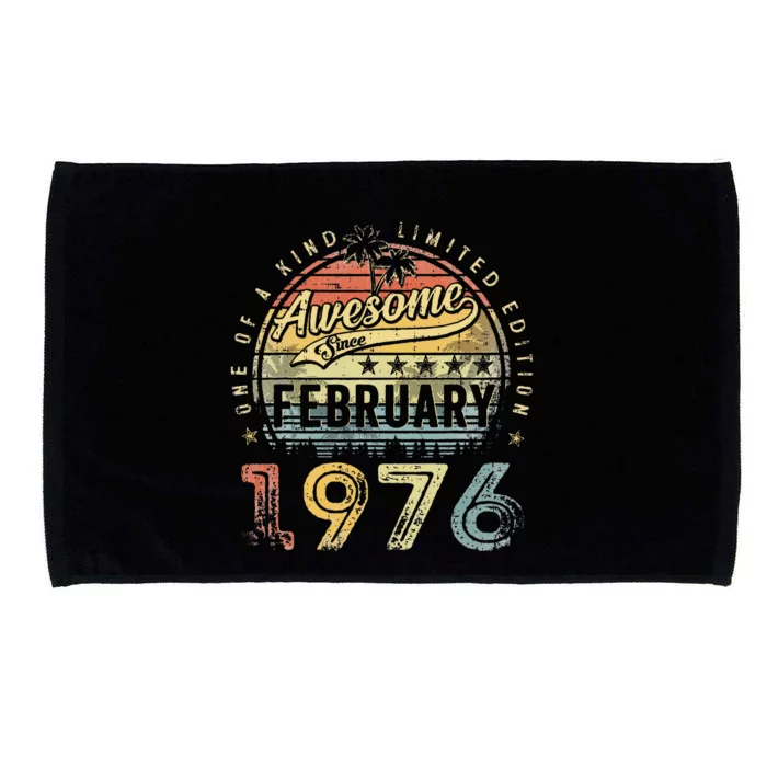 47th Birthday Gift Awesome Since February 1976 47 Year Old Cute Microfiber Hand Towel