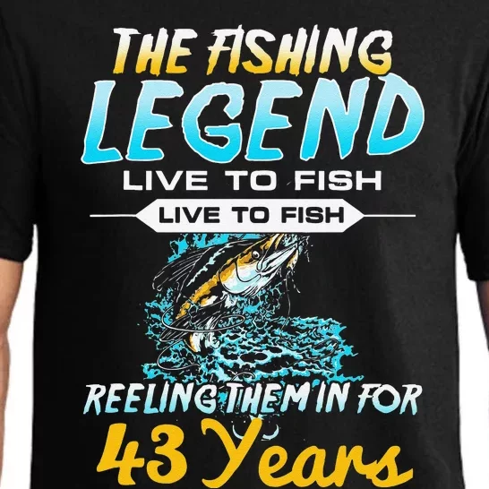 43rd Birthday Gift The Fishing Legend 43 Years Fisherman Pajama Set