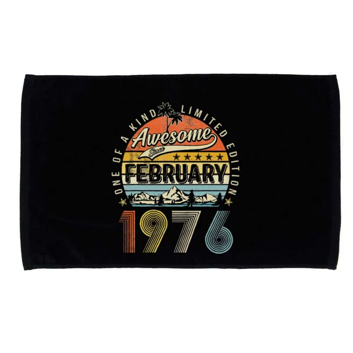 47th Birthday Gift Awesome Since February 1976 47 Year Old Microfiber Hand Towel