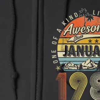 42th Birthday Gift Awesome Since January 1981 42 Year Old Full Zip Hoodie