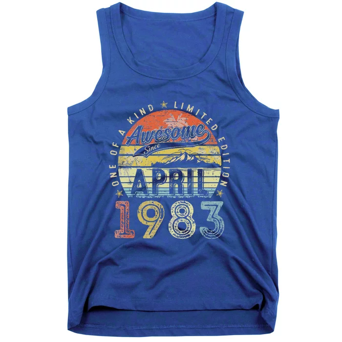 40th Birthday Gift Awesome Since April 1983 Tank Top