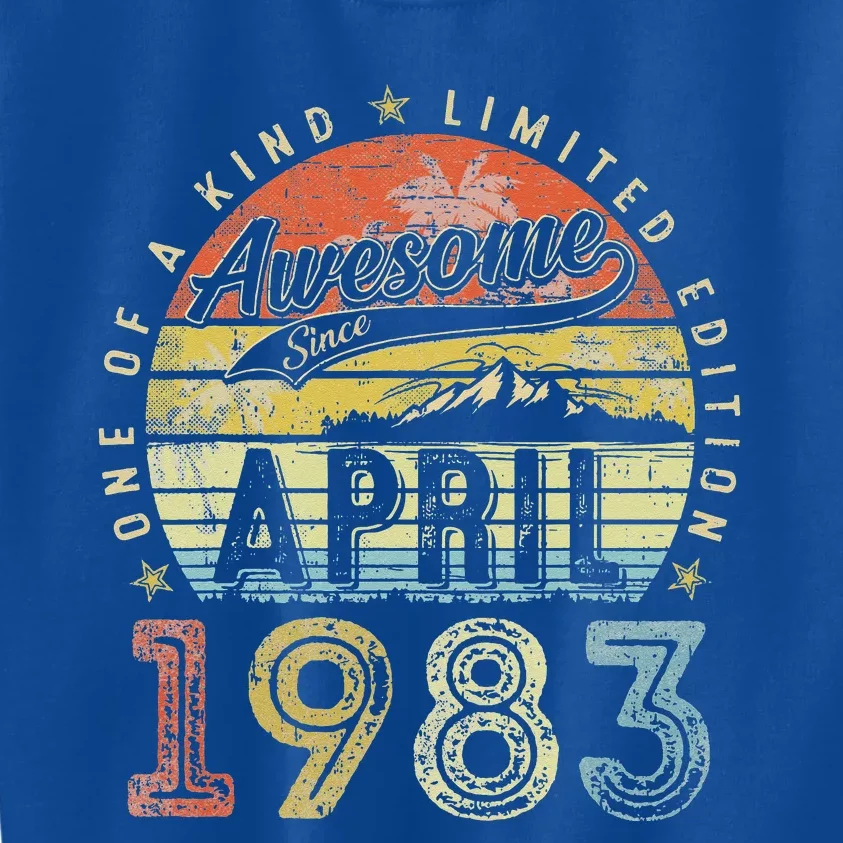 40th Birthday Gift Awesome Since April 1983 Kids Sweatshirt