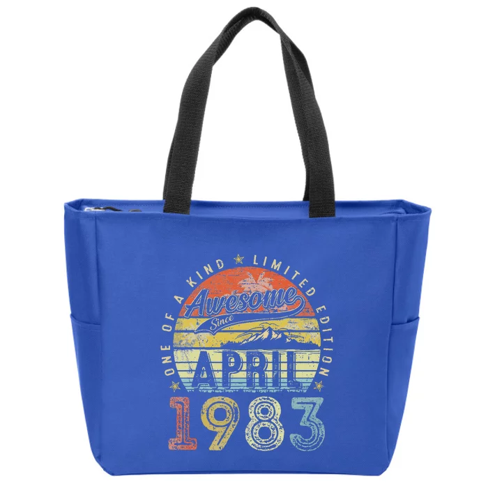 40th Birthday Gift Awesome Since April 1983 Zip Tote Bag