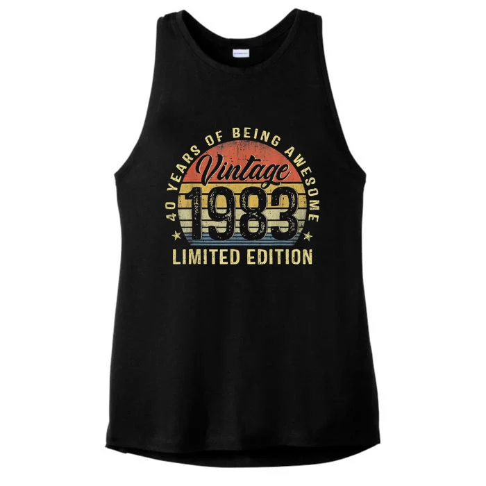 40th Birthday Gifts Vintage 1983 Limited Edition 40 Year Old Ladies Tri-Blend Wicking Tank