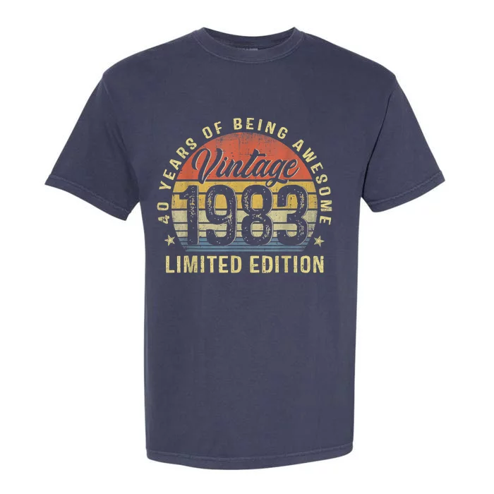 40th Birthday Gifts Vintage 1983 Limited Edition 40 Year Old Garment-Dyed Heavyweight T-Shirt