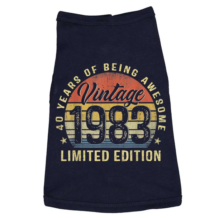 40th Birthday Gifts Vintage 1983 Limited Edition 40 Year Old Doggie Tank