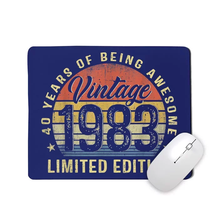 40th Birthday Gifts Vintage 1983 Limited Edition 40 Year Old Mousepad