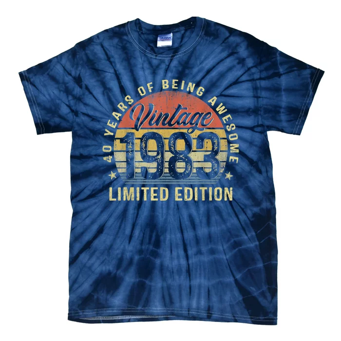 40th Birthday Gifts Vintage 1983 Limited Edition 40 Year Old Tie-Dye T-Shirt