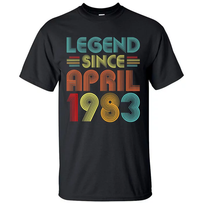 40th Birthday Idea Legend Since April 1983 40 Years Old Bday Tall T-Shirt