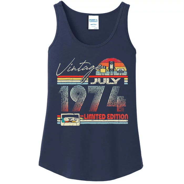 49th Birthday July 1974 Vintage Cassette Limited Edition Ladies Essential Tank