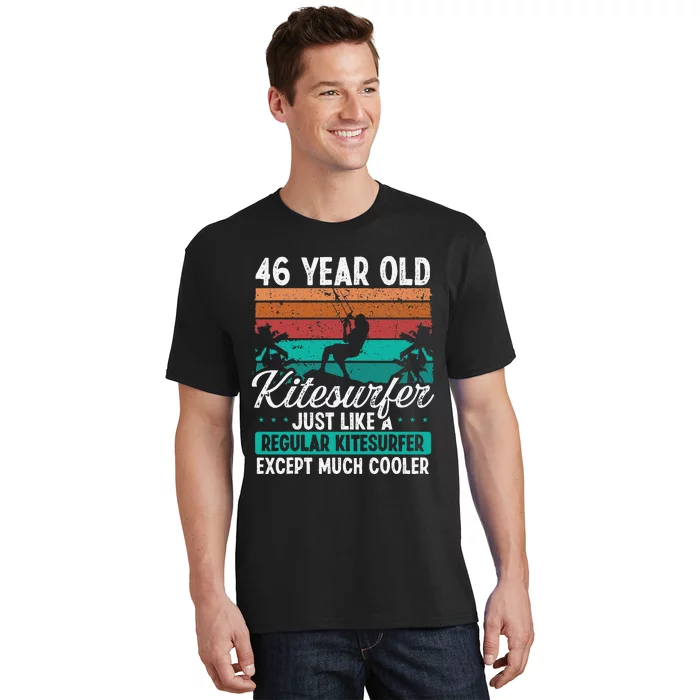 46 Birthday Kiteboarding Vintage 46 Years Old Kitesurfing T-Shirt