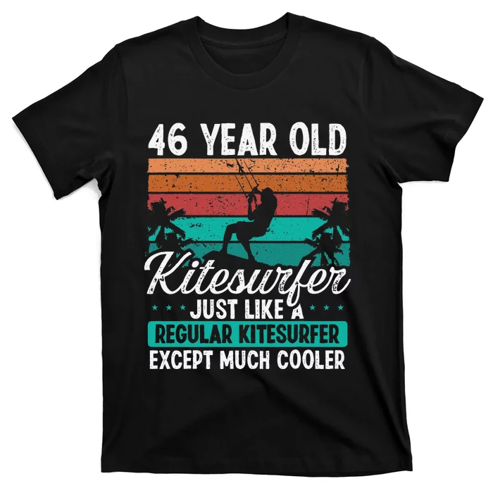 46 Birthday Kiteboarding Vintage 46 Years Old Kitesurfing T-Shirt