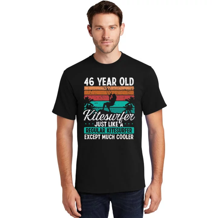 46 Birthday Kiteboarding Vintage 46 Years Old Kitesurfing Tall T-Shirt