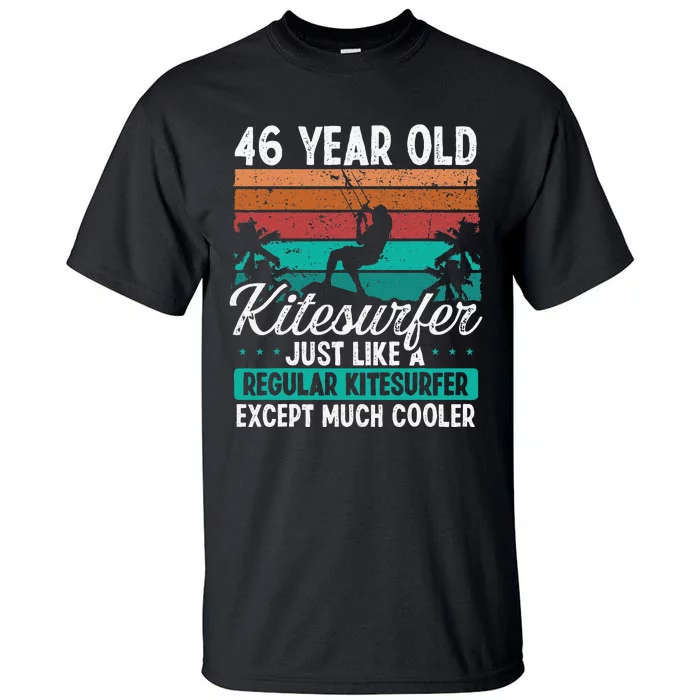 46 Birthday Kiteboarding Vintage 46 Years Old Kitesurfing Tall T-Shirt